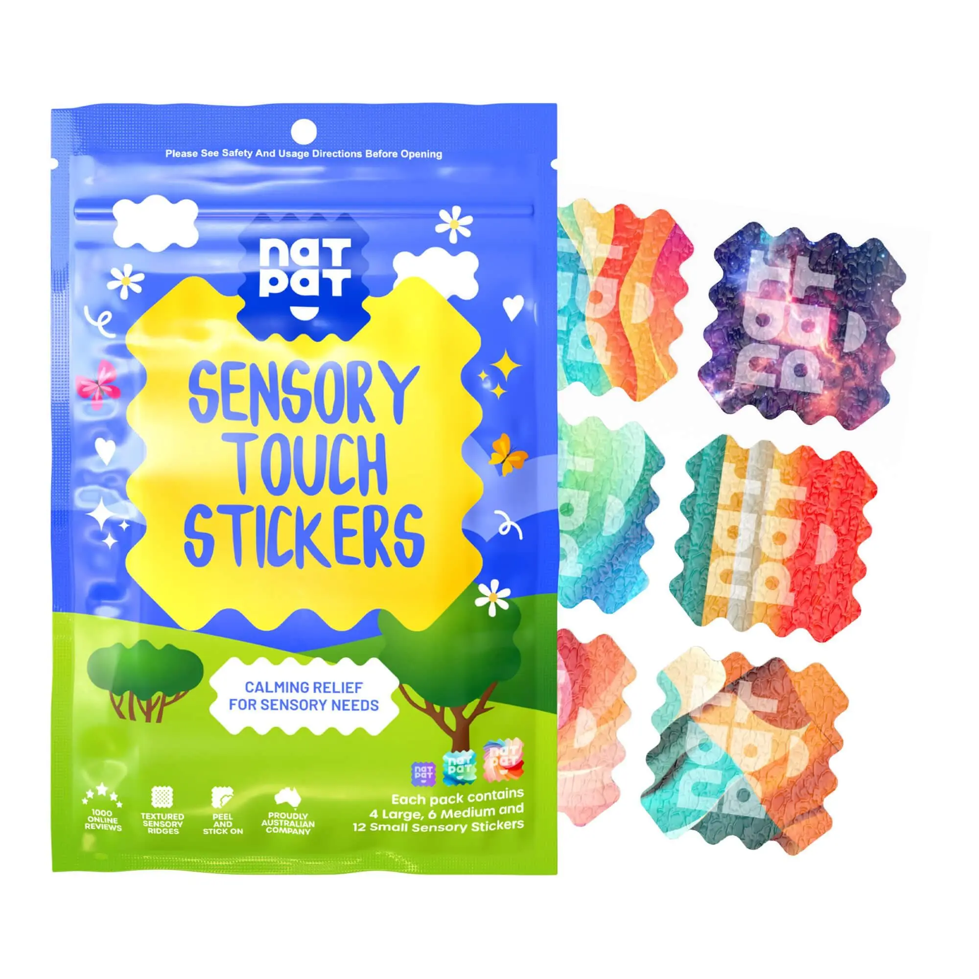 Sensory Touch Stickers for Home Decor - Smooth Vinyl Tiles Sticker