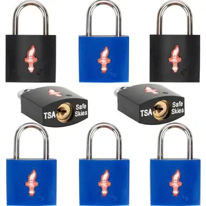 8 Pack TSA Suitcase Lock,TSA Luggage Lock for Luggage, Suitcases &  Cases - Solid Brass  Lock with Colored Shell (8 Colors: Black/Blue)