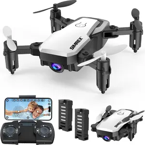 SIMREX X300C Mini Drone, RC Quadcopter Foldable, Altitude Hold, 3D Flip, Headless Mode, Gravity Control and 2 Batteries, Gifts for Kids, Adults, Beginner, White