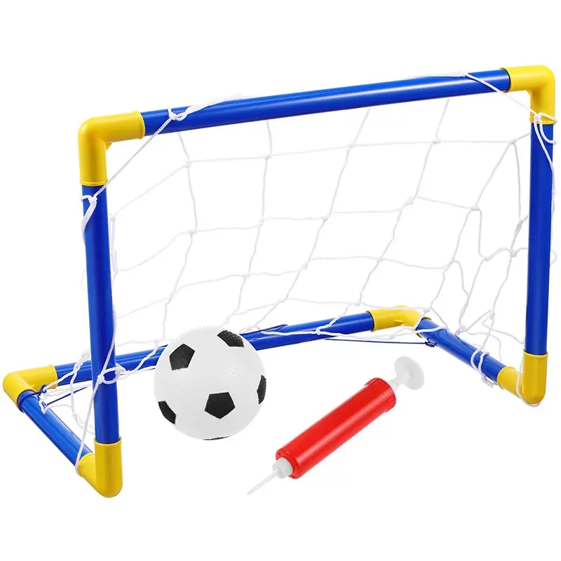 1 Set Sports Mini Soccer Goal Set Portable Easily Set Up Compact Storage Backyard Indoor Mini Football Net Football Goal Door Training Game Toy