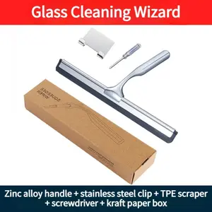 Special stainless steel window scraper & glass cleaner with hook and screwdriver, detachable installation. Stainless steel glass wiper, Squeegee, household & commercial tool, Window Cleaning Tool, magic glass cleaner, specially for bathroom and toilet.