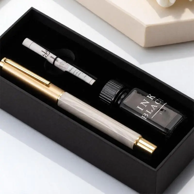 Fountain Pen Gift Box Set, 1 Set Business Signature Pen with Ink Combination, Portable Professional Writing Tool for Office School Student Aesthetic Pens Art Pen Specialty Pen College Student Pen