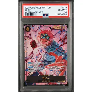 PSA 10 2025 ONE PIECE JAPANESE OP11-A FIST OF DIVINE SPEED | ALTERNATE ART KOBY 119
