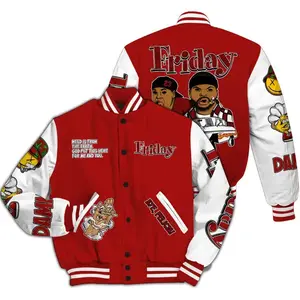 Red Taxi 12s - Friday Sneaker Stress Style All Over Print, Trust None Graffiti Couples Jacket, Baseball Varsity Jacket, Sporty Streetwear Look, Everyday Casual Jacket