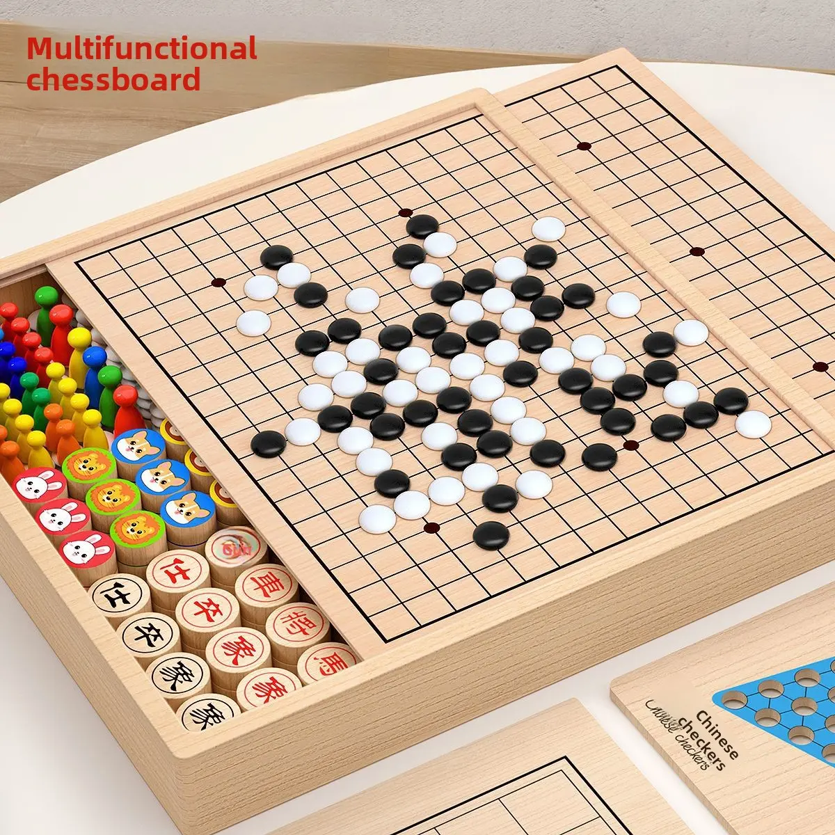 Backgammon Flying Chess Checkers Chess Children's Edition Multi-Functional Chessboard All-in-One Chess Educational Toys for Primary School Students