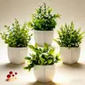 4-Pack Simulation Plant Mini Artificial Eucalyptus Potted Plant, Suitable for Home, Indoor Office Desks, Rooms, Bathrooms, Thanksgiving, Blackfriday, Christmas, New Year Decoration