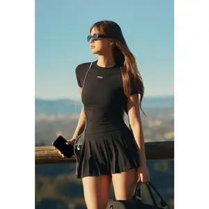 ProStretch™ Pleated Mini Skort - Black