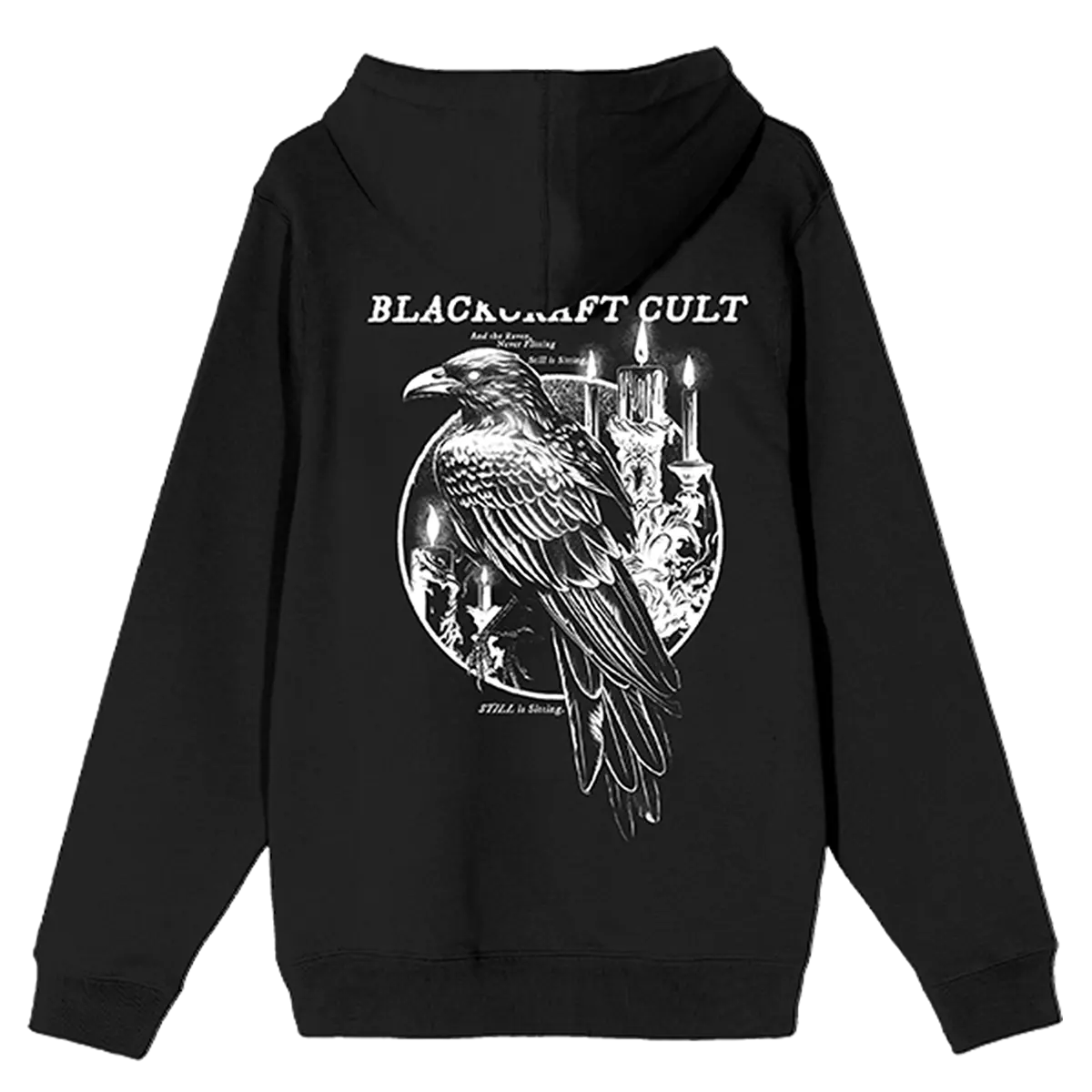 Blackcraft Cult Menswear Hail The Raven Zip-Up Hoodie, Casual Fleece Fabric, Long Sleeves, Functional Pockets