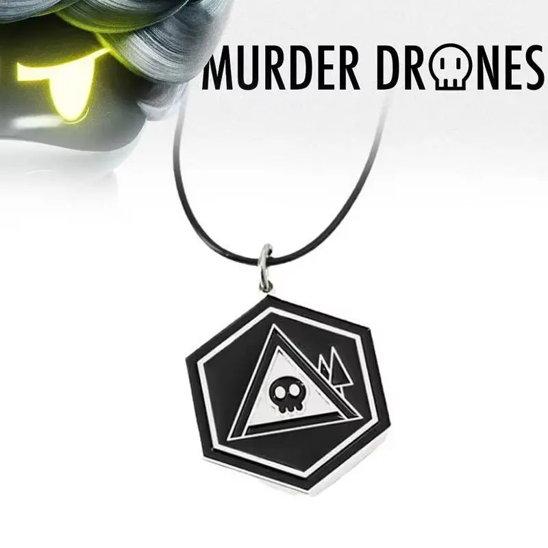 Anime Murder Drones Cosplay Necklace Gothic Skull Skeleton Pendant Black Neck Collarbone Chain Couples Halloween Accessories