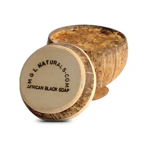 MGL Naturals Coconut Pot African Black Soap with Shea Butter