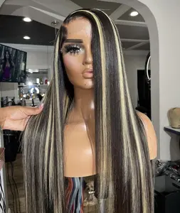 KEPHARE FB/613 Ash Blonde Balayage Highlight Lace Front Wig 13x4 HD Transparent Lace Pre-Plucked 180 Density Straight Human Hair Wig for Black Women