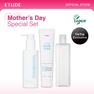 [ETUDE Official] Mother's Day Special | Soonjung Glow Up Essentials Set | Cleansing Milk Set(6.8 fl oz+3.4 fl oz)+pH5.5 Relief Toner 16.9 fl oz (500ml)+2x Barrier Intensive Cream 5.07 fl oz (150ml) | Panthenol, Madecassoside | Soothes dry skin