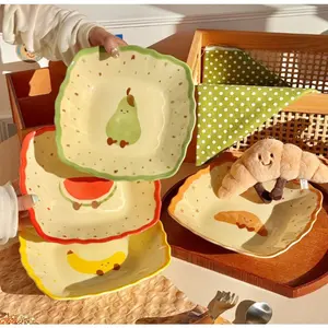Creative Cute Fruit Croissant Sauce Ceramic Dishes Household Seasoning Dish Snack Plates Fruit Sushi Bowl Kitchen Tableware Dinnerware Kitchenware