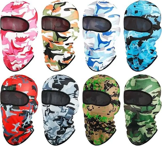 8 Pcs Balaclava Ski Mask Sun Protection Windproof Balaclava UV Protection Summer Full Face Covering for Outdoor Sports