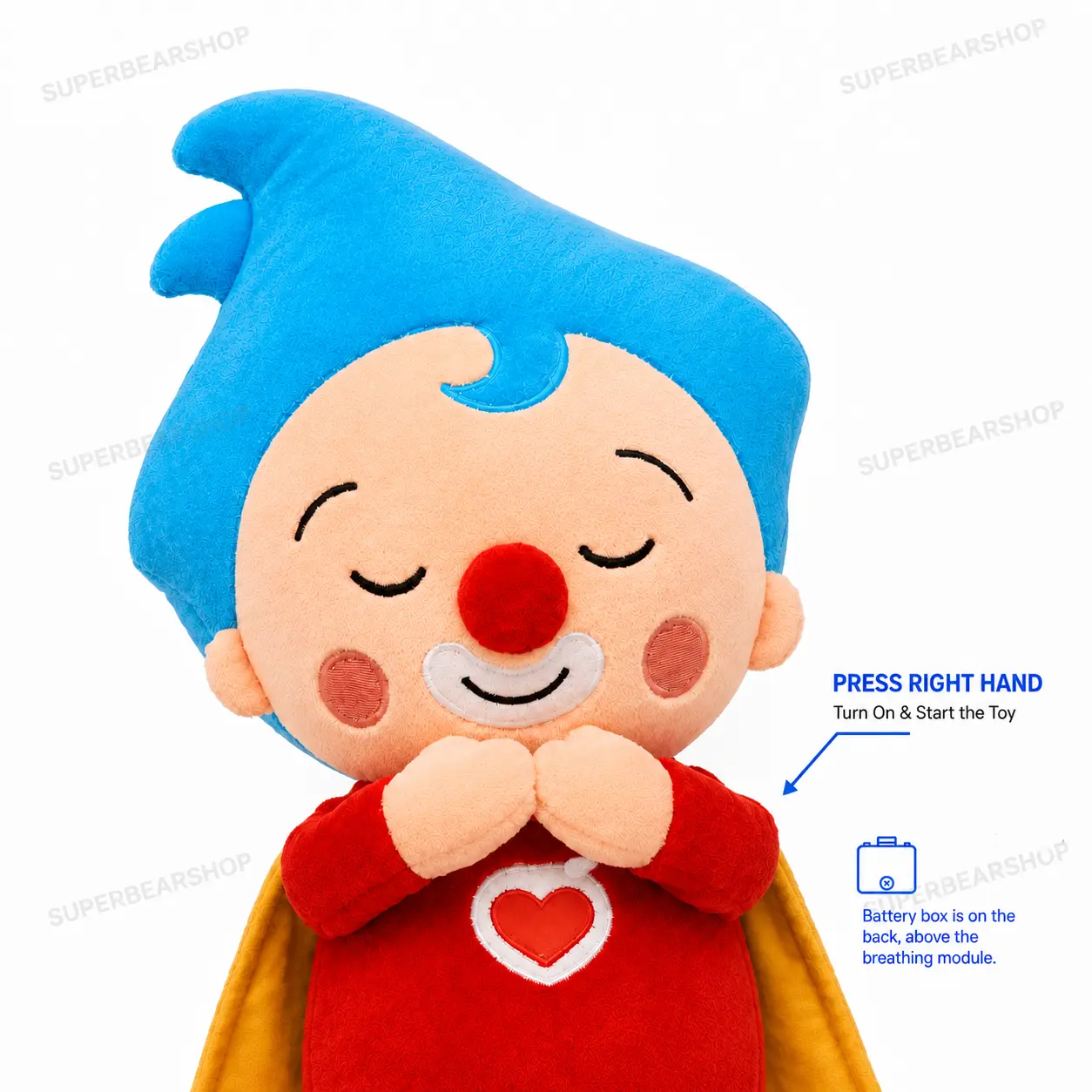 40cm Soft Stuffed Animal Sleep Soother with Glowing Belly,Soothing Rhythmic Breathing Plush Toy , Huggable Comfort Snuggle Plushie for Toddlers, Calming Bedtime Companion Toy, Ideal Birthday Baby Shower Gift for Boys & Girls Electric pet TOY