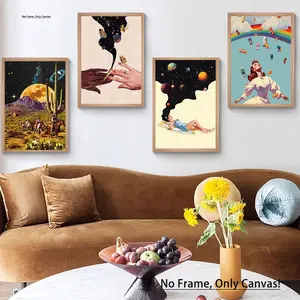 Modern Art Canvas Painting without Frame, 1 Count Colorful Pattern Wall Art, Wall Decor for Home Living Room Bedroom Office, Home Decor