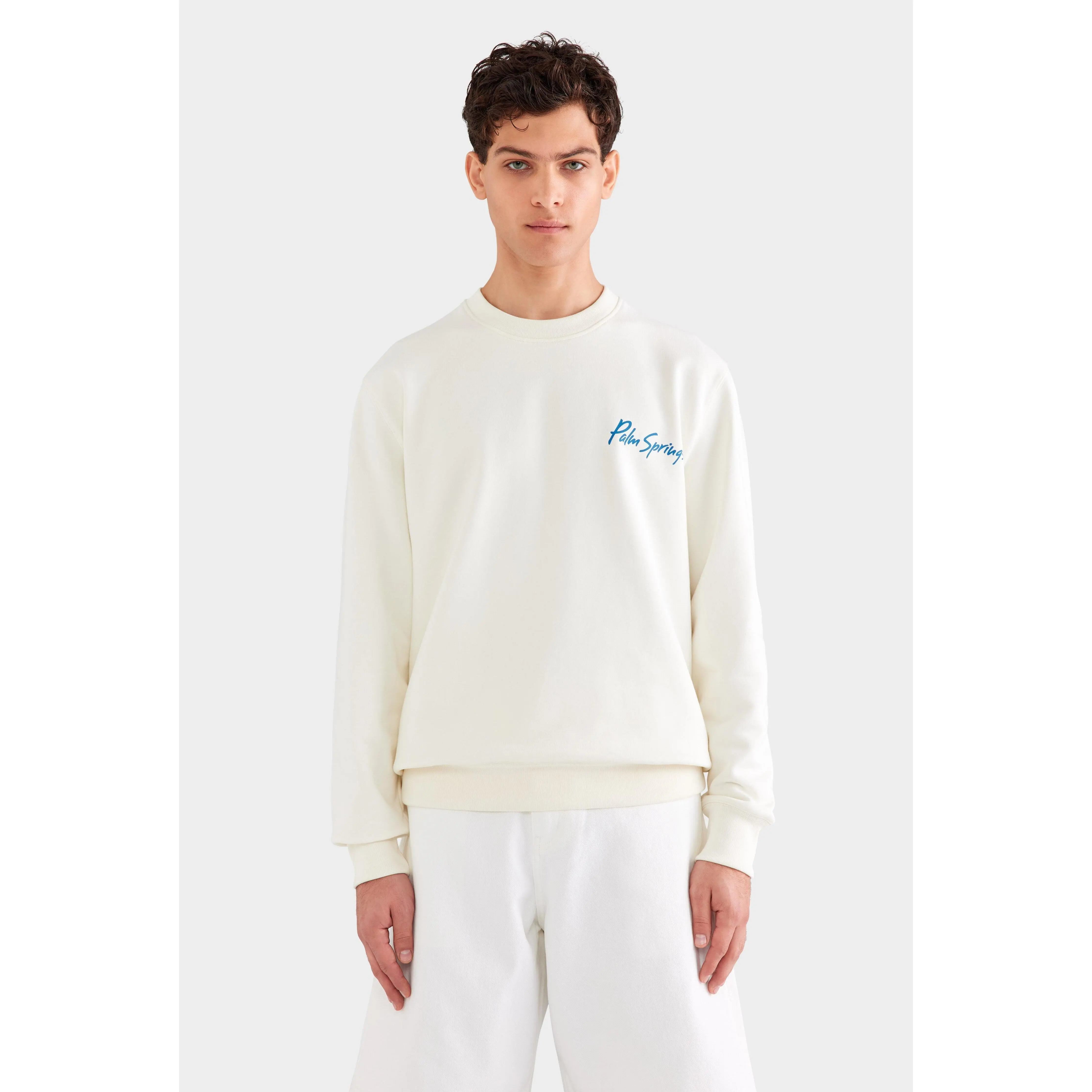 Fleece Track Crewneck - Cream