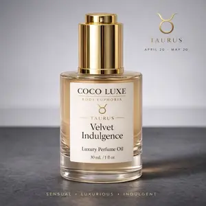 Taurus Perfume Oil – Vanilla Caramel Gourmand Fragrance | Long Lasting Sweet Luxury Body Oil | Zodiac Scent | Coco Luxe Body Euphoria (30 mL)
