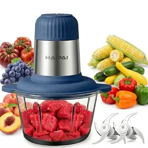 PHIND Electric Food Processor 2L Glass Bowl 300W | Meat Grinder & Vegetable Chopper | Dual Speed Kitchen Food Chopper with Safety Protection