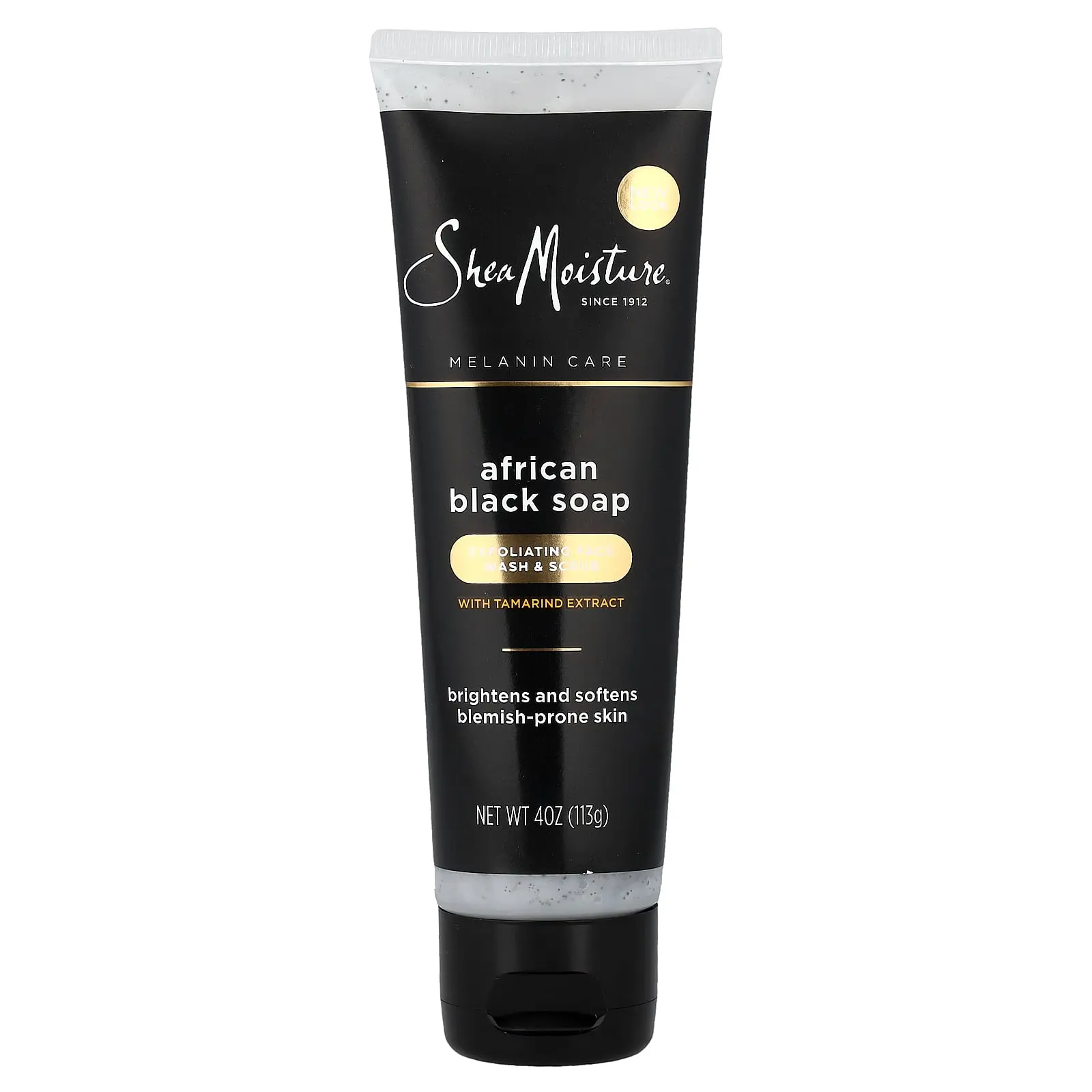 SheaMoisture African Black Soap, Exfoliating Face Wash & Scrub with Tamarind Extract, 4 oz (113 g)