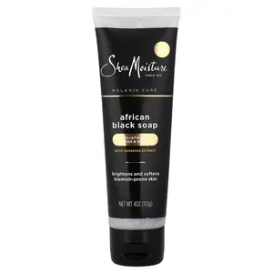 SheaMoisture African Black Soap, Exfoliating Face Wash & Scrub with Tamarind Extract, 4 oz (113 g)