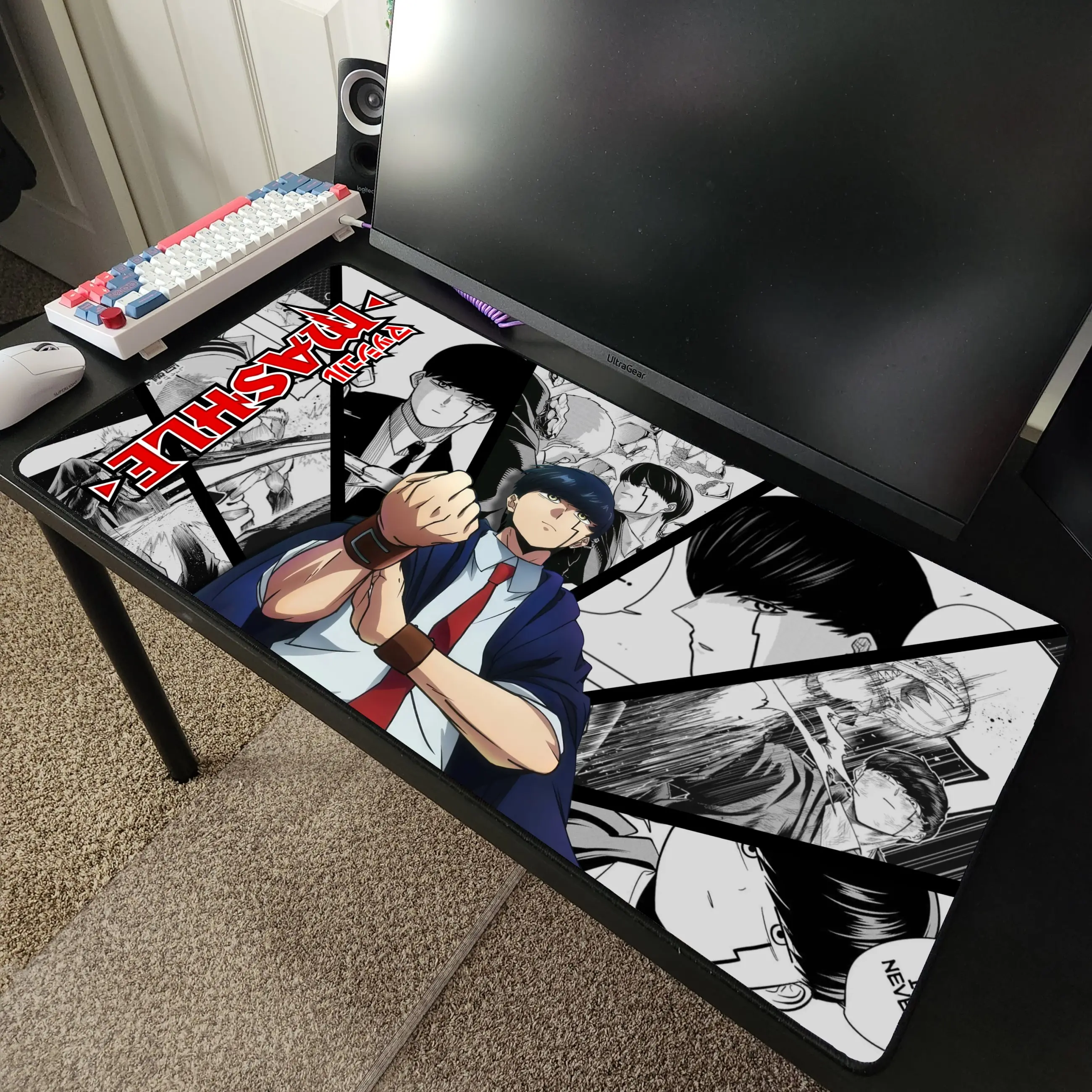 Mash Burnedead Mashle Magic and Muscles Anime Desk Mat Mousepad 31.5" x 15.5"