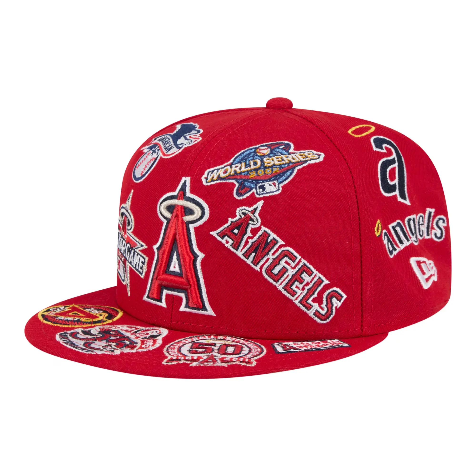 Los Angeles Angels New Era All Over 59FIFTY Fitted Hat - Red