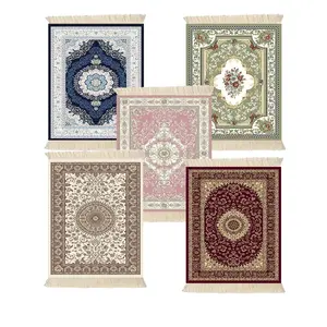 5-Piece Persian Style Coasters Set, Carpet Pattern Design, Absorbent Drink Mats, Coffee Table Mat, Ideal for Office & Home Use, Decorative Tableware Accessories