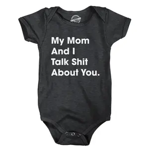 My Mom and I Talk Shit About You Baby Bodysuit Funny Sarcastic Graphic Novelty Jumper for Infants Funny Baby Onesies Funny Sarcastic Onesie Novelty Onesie Black -