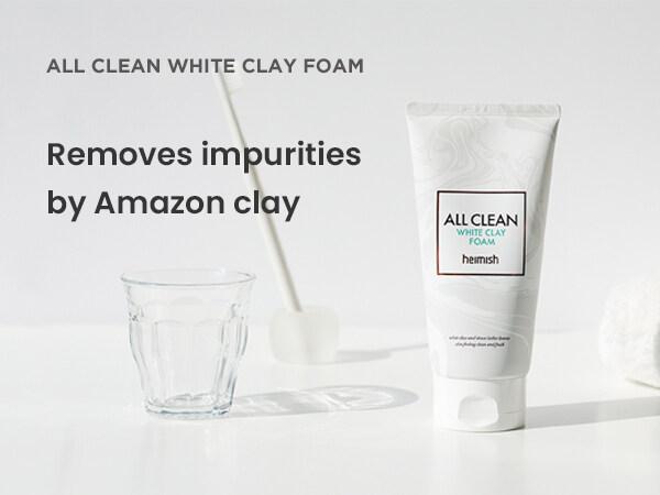 [Heimish] All Clean White Clay Foam (150g/5.07 Oz) – Pore Refine & Deep Cleanser for Soft, Plump, and Clear Skin, Face Wash for Sensitive & Oily Skin