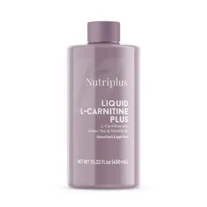 Nutriplus L-Carnitine Apple & Peach 450ml Bottle - Fruity Refreshing Flavor for Energy Boost & Post-Workout Recovery