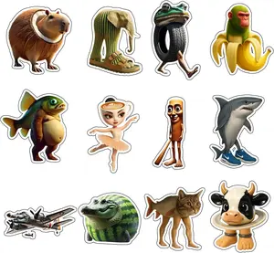 12PCS Mythic Creature Fridge Magnets Set – Weirdcore Animal Magnetic Stickers, Fantasy Beast Refrigerator Magnets for Kitchen, Locker, and Office Decoration Gifts (B)