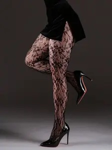 High-elasticity European And American Jacquard Fishnet Stockingssexy