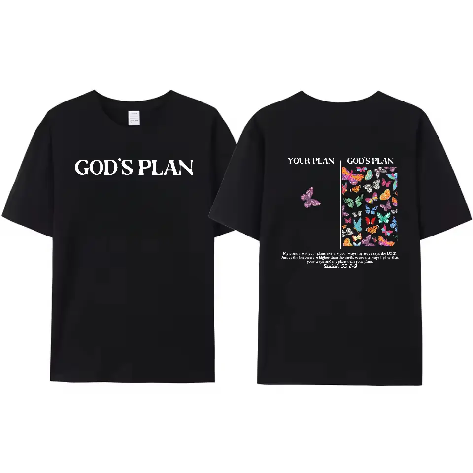 God's Plan Graphic T-Shirt for Women Stylish Christian Streetwear Top with a Unisex Fit, Women's Clothes, Tops For Women