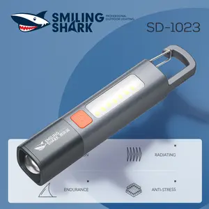 【SD-1023】Smiling Shark multifunctional mini flashlight: COB side light design, efficient lighting, comfortable and portable, meet your daily needs