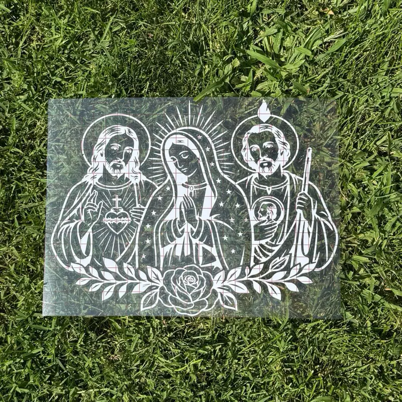 San Judas, Jesús y la Virgen Religious Car Decal - Durable Vinyl Auto Sticker for Car Windows, Bumpers