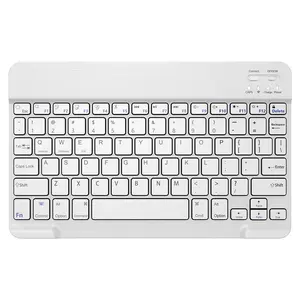 (10 inch Black/White) Ultra-Slim Bluetooth Keyboard Portable Mini Wireless Keyboard Rechargeable for iPad iPhone Tablet iOS Android Windows