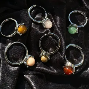 Adjustable Crystal Spinning Sphere Ring for Stress Relief and Focus - Great Gift for ADHD and Anxious People