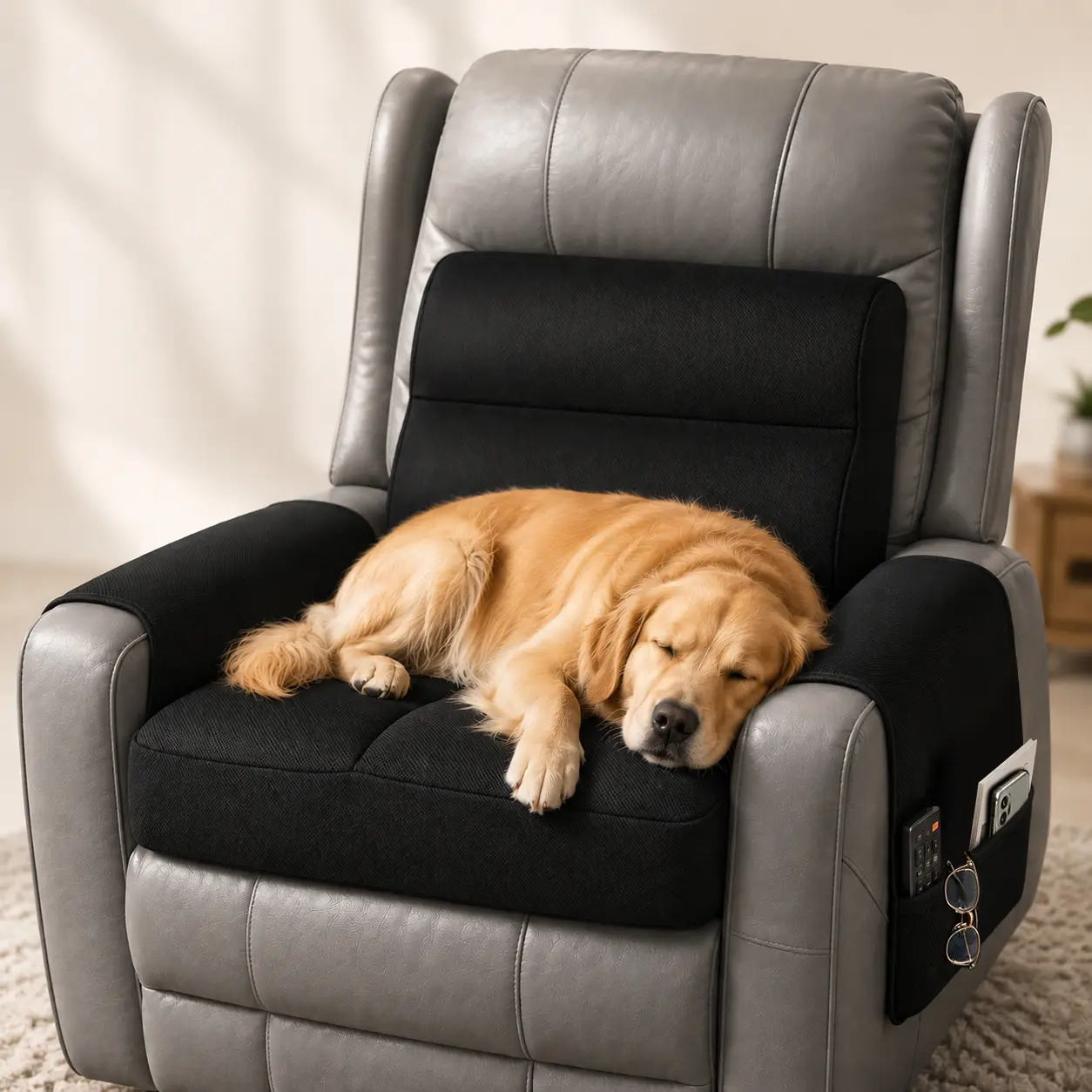28d Memory Foam Recliner Cushion with Soft Top - 20×16.5-inch Ergonomic Seat Pad for Elderly, Pressure Relief, Easy Get Up from Chair, No Repositioning Needed