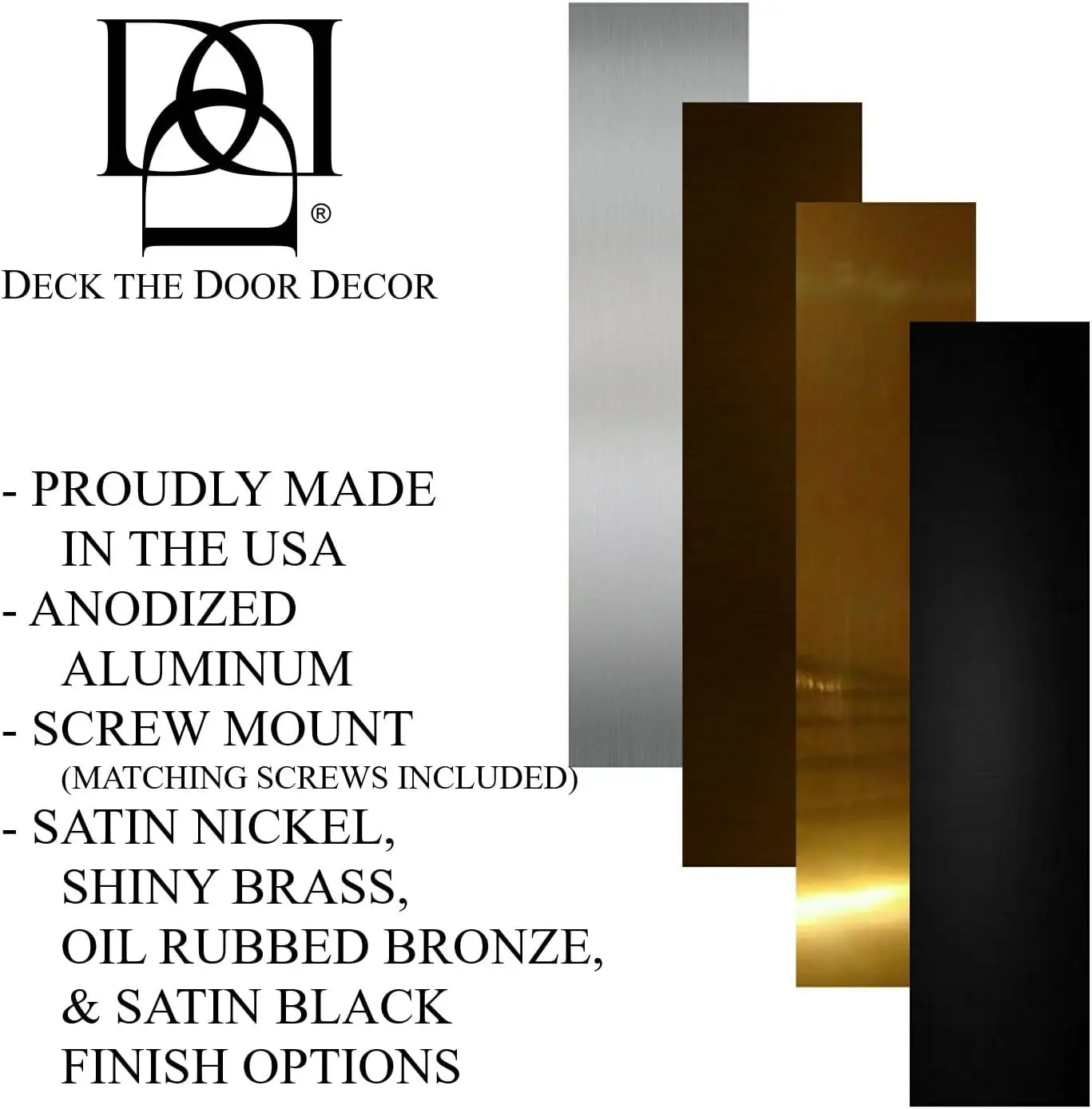 Deck the Door Decor | Door Push Plate - Screw Mount - Multiple Sizes & Finishes (Oil Rubbed Bronze, 4 x 16)