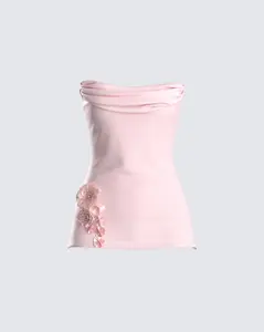 Angie Pink Floral Corset Top