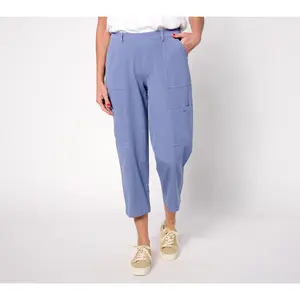 AnyBody Petite All Stretch Twill Cropped Utility Pant
