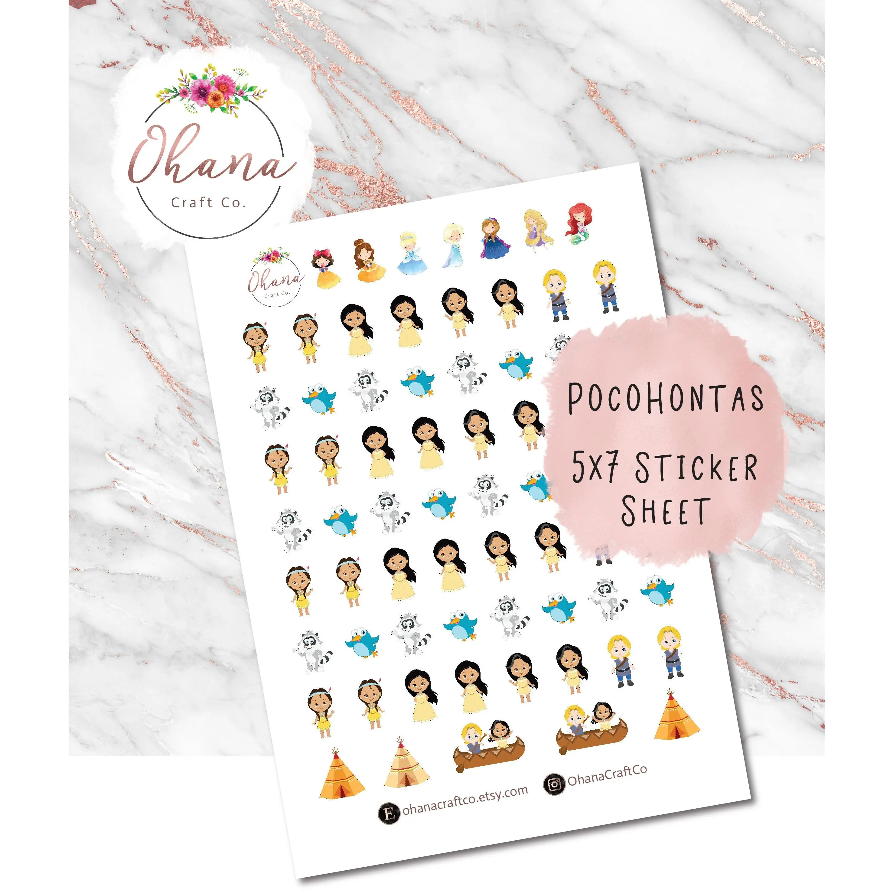 Pocahontas Planner Stickers ~ Magically Inspired | Life Planner | EC | Erin Condren | Happy | Disc | Ring | Pocket | Journal | Personal |