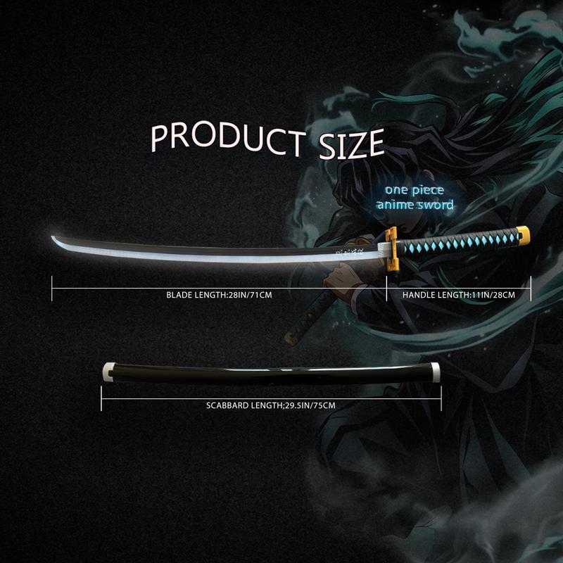 2.0 Upgraded Light Up Demon Slayer Muichiro Tokito Sword - 40 inches Plastic Anime cosplay prop with Belt & Stand