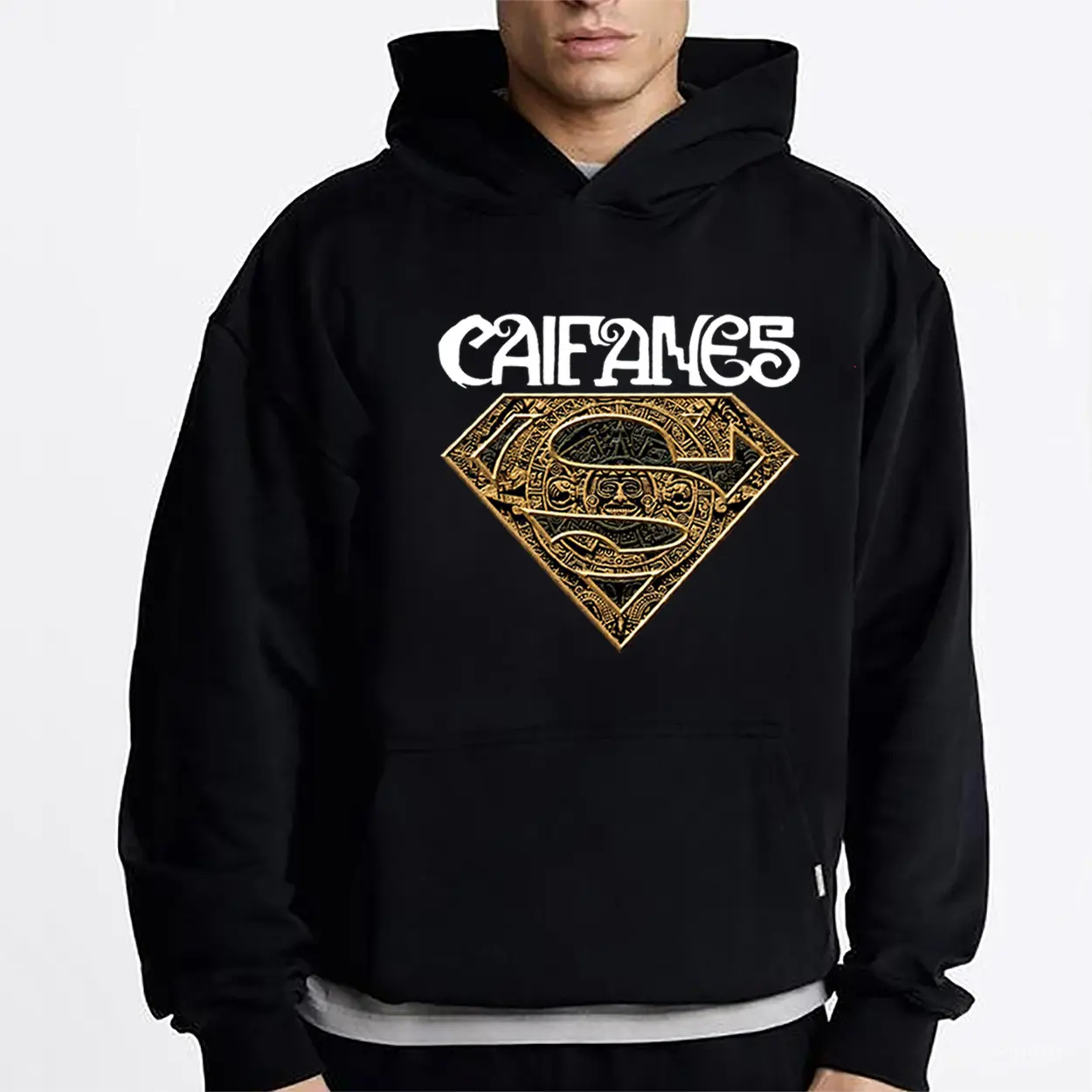 Caifanes Aztec Calendar Hoodie Fleece Fabric Casual Hooded Sweatshirt Trendy Tops Perfect Gift