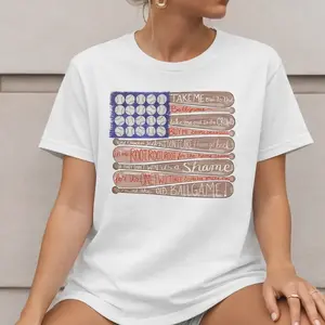 Vintage Baseball T-shirt/ Sweatshirt/ Hoodie Retro Baseball Flag USA Pullover Baseball American Flag Sports Sweater Unisex Casual Womens Game Day Crewneck Vintage Sublimation Print Baseball Game Top Gift For Her