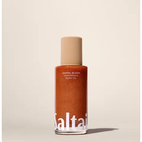 Saltair Santal Bloom Shimmering Body Oil – Hydrating Glow Oil with Squalane & Golden Shimmer – Rose, Jasmine & Sandalwood – 4 fl oz