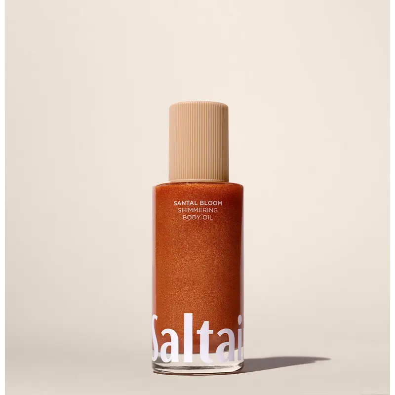 Saltair Santal Bloom Shimmering Body Oil – Hydrating Glow Oil with Squalane & Golden Shimmer – Rose, Jasmine & Sandalwood – 4 fl oz