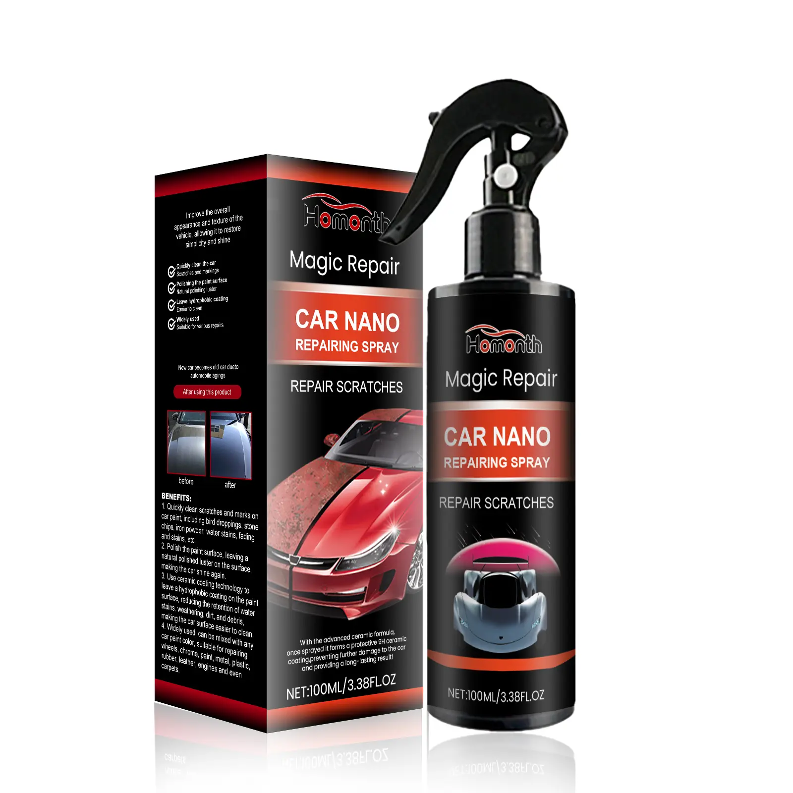 Car paint scratch paint coating agent Paint waxing Anti-fouling brightener Universal shining material Ceramic spray anti-scratch resistant agent