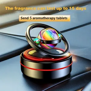 Solar Powered Aroma Diffuser, Car Air Freshener, Aroma Air Freshener For Car, Fragrance Solar Diffuser Contains Five Pieces Of Aroma Diffuser, Without Battery